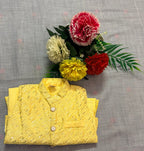 Elegant Yellow Boys Kurta with Embroidered Jacket and Pagdi Set